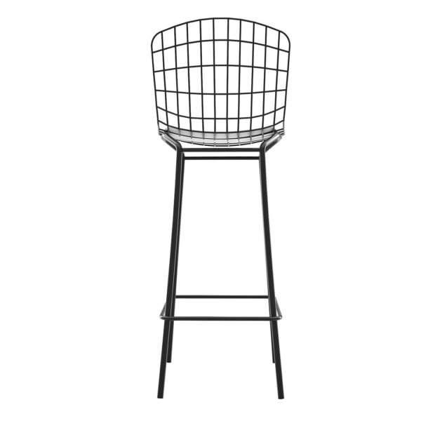 Manhattan Comfort Madeline 41.73" Barstool, Set of 3 with Seat Cushion in Black