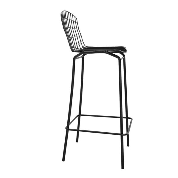 Manhattan Comfort Madeline 41.73" Barstool, Set of 3 with Seat Cushion in Black