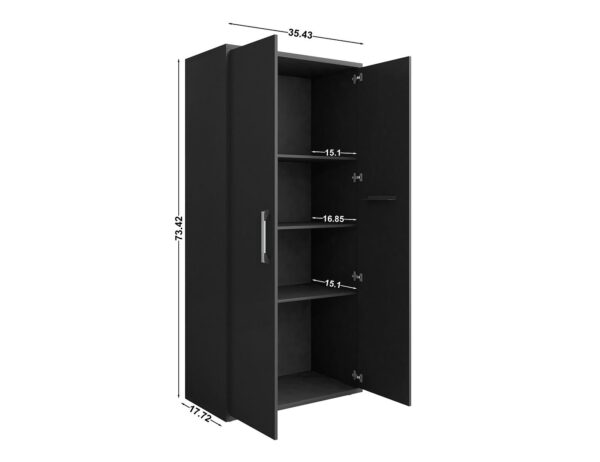 Manhattan Comfort Eiffel Storage Cabinet in Matte Black (Set of 3)