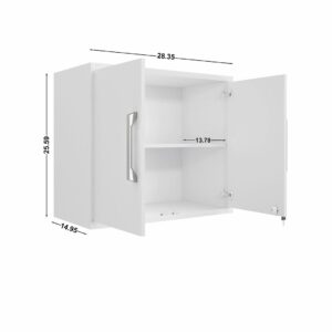 Manhattan Comfort Eiffel Floating Garage Cabinet in White (Set of 3)