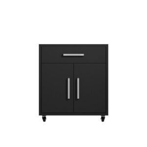 Manhattan Comfort Eiffel Garage Work Station Set of 3 in Matte Black