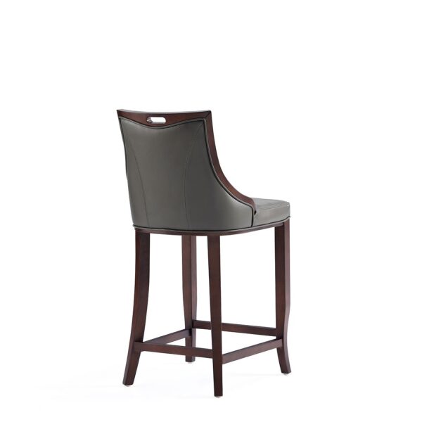 Manhattan Comfort Emperor Faux Leather Barstool in Pebble Grey (Set of 3)