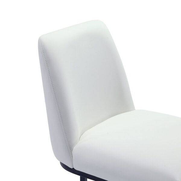 Manhattan Comfort Serena Modern Leatherette Upholstered Barstool in White - Set of 3