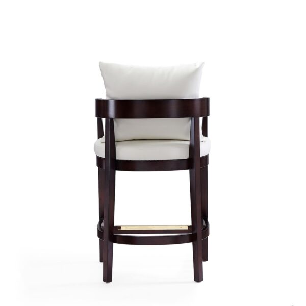 Manhattan Comfort Ritz 34 in. Ivory and Dark Walnut Beech Wood Counter Height Bar Stool (Set of 3)