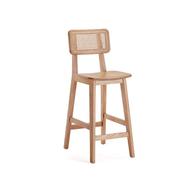 Manhattan Comfort Versailles Counter Stool in Nature Cane - Set of 3