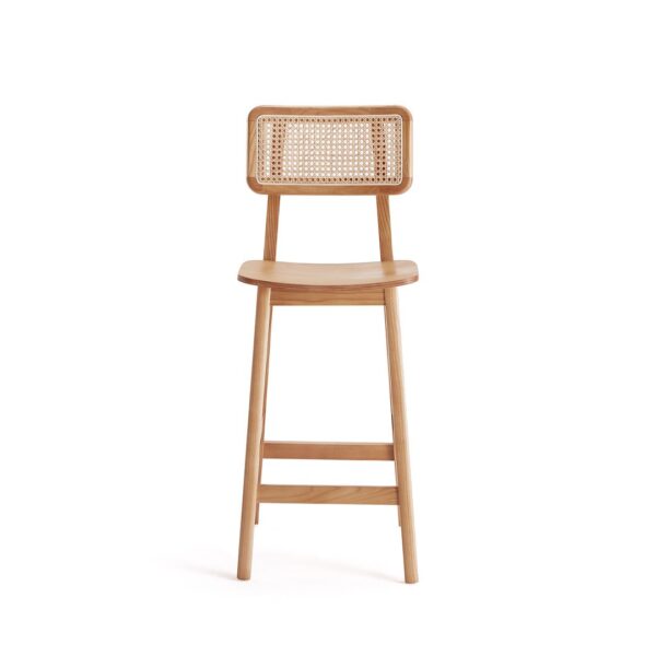 Manhattan Comfort Versailles Counter Stool in Nature Cane - Set of 3