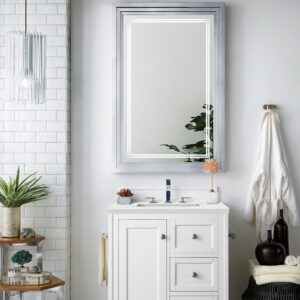 James Martin 301-V30-BW-3ENC Copper Cove Encore 30 Inch Single Vanity Cabinet with Ethereal Noctis Quartz Top - Bright White