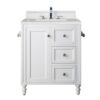 James Martin 301-V30-BW-3ESR Copper Cove Encore 30 Inch Single Vanity in Bright White with 3 CM Eternal Serena Quartz Top