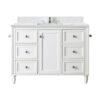 James Martin 301-V48-BW-3ENC Copper Cove Encore 48 Inch Single Vanity Cabinet with Ethereal Noctis Quartz Top - Bright White