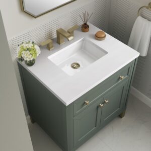 James Martin 305-V30-3WZ Chicago 30 Inch Single Vanity with 3cm White Zeus Quartz Top