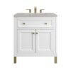 James Martin 305-V30-GW-3ESR Chicago 30 Inch Glossy White Single Sink Vanity with 3 cm Eternal Serena Top