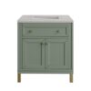 James Martin 305-V30-SC-3ESR Chicago 30 Inch Smokey Celadon Single Sink Vanity with 3 cm Eternal Serena Top