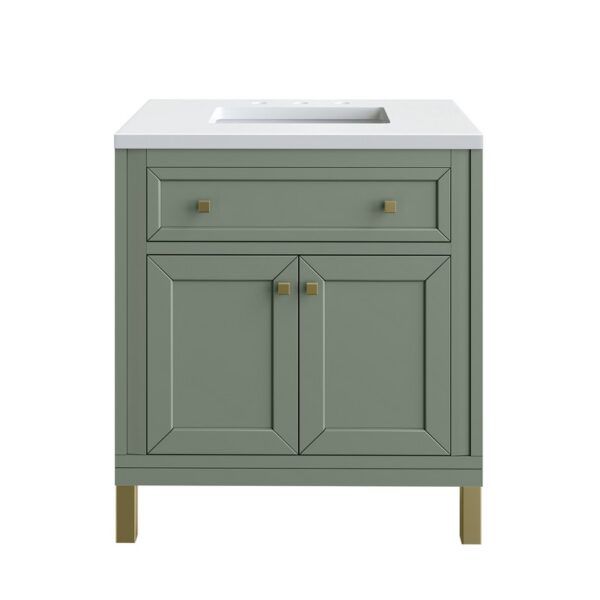 James Martin 305-V30-3WZ Chicago 30 Inch Single Vanity with 3cm White Zeus Quartz Top