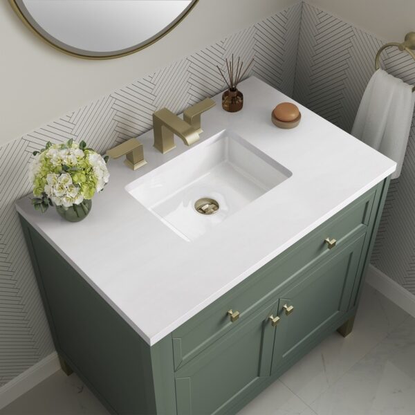 James Martin 305-V36-3WZ Chicago 36 Inch Single Vanity with 3cm White Zeus Quartz Top