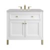 James Martin 305-V36-GW-3ESR Chicago 36 Inch Glossy White Single Sink Vanity with 3 cm Eternal Serena Top