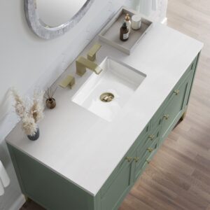 James Martin 305-V48-3WZ Chicago 48 Inch Single Vanity with 3cm White Zeus Quartz Top