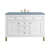 James Martin 305-V48-GW-3CBL Chicago 48 Inch Glossy White Single Sink Vanity with 3 cm Cala Blue Top