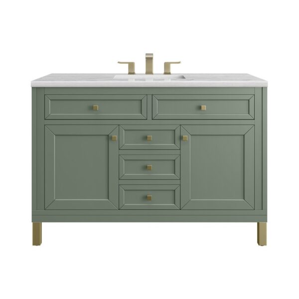 James Martin 305-V48-SC-3AF Chicago 48 Inch Smokey Celadon Single Sink Vanity with 3 cm Arctic Fall Top