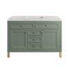 James Martin 305-V48-SC-3EJP Chicago 48 Inch Smokey Celadon Single Sink Vanity with 3 cm Eternal Jasmine Pearl Top