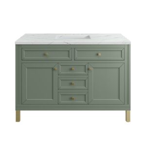 James Martin 305-V48-SC-3ENC Chicago 48 Inch Smokey Celadon Single Sink Vanity with 3 cm Ethereal Noctis Top