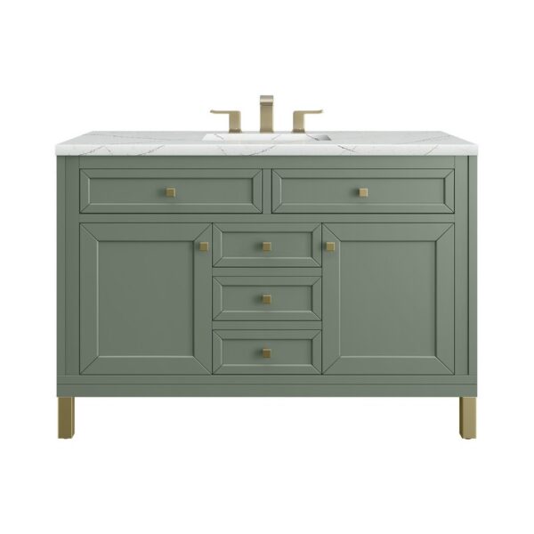 James Martin 305-V48-SC-3ENC Chicago 48 Inch Smokey Celadon Single Sink Vanity with 3 cm Ethereal Noctis Top