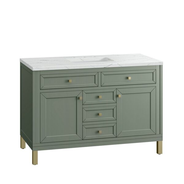 James Martin 305-V48-SC-3ENC Chicago 48 Inch Smokey Celadon Single Sink Vanity with 3 cm Ethereal Noctis Top