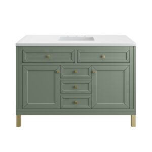 James Martin 305-V48-3WZ Chicago 48 Inch Single Vanity with 3cm White Zeus Quartz Top