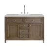 James Martin 305-V48-WWW-3ESR Chicago 48 Inch Single Vanity Whitewashed Walnut with 3 CM Eternal Serena Quartz Top