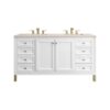 James Martin 305-V60D-GW-3EMR Chicago 60 Inch Glossy White Double Sink Vanity with 3 cm Eternal Marfil Top