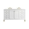 James Martin 305-V60D-GW-3ENC Chicago 60 Inch Glossy White Double Sink Vanity with 3 cm Ethereal Noctis Top