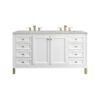 James Martin 305-V60D-GW-3ESR Chicago 60 Inch Glossy White Double Sink Vanity with 3 cm Eternal Serena Top