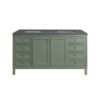 James Martin 305-V60D-SC-3CSP Chicago 60 Inch Smokey Celadon Double Sink Vanity with 3 cm Charcoal Soapstone Top