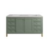 James Martin 305-V60D-SC-3ESR Chicago 60 Inch Smokey Celadon Double Sink Vanity with 3 cm Eternal Serena Top