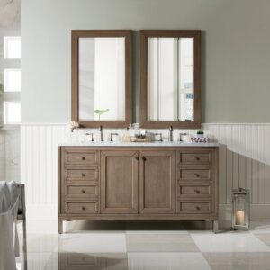 James Martin 305-V60D-WWW Chicago 60 Inch Double Vanity in Whitewashed Walnut