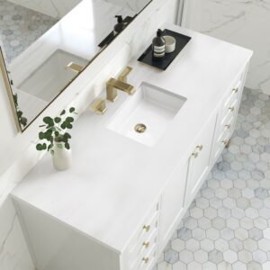 James Martin 305-V60S-3WZ Chicago 60 Inch Single Vanity with 3cm White Zeus Quartz Top