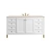 James Martin 305-V60S-GW-3EMR Chicago 60 Inch Glossy White Single Sink Vanity with 3 cm Eternal Marfil Top