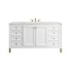 James Martin 305-V60S-GW-3ENC Chicago 60 Inch Glossy White Single Sink Vanity with 3 cm Ethereal Noctis Top