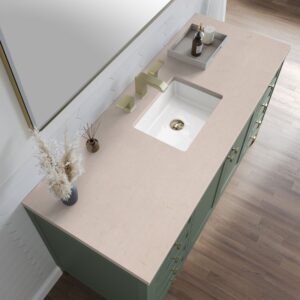 James Martin 305-V60S-SC-3EMR Chicago 60 Inch Smokey Celadon Single Sink Vanity with 3 cm Eternal Marfil Top