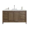 James Martin 305-V60S-WWW-3ENC Chicago 60 Inch Single Vanity Cabinet with Ethereal Noctis Quartz Top - Whitewashed Walnut