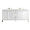 James Martin 305-V72-GW-3ENC Chicago 72 Inch Glossy White Double Sink Vanity with 3 cm Ethereal Noctis Top