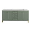 James Martin 305-V72-SC-3ENC Chicago 72 Inch Smokey Celadon Double Sink Vanity with 3 cm Ethereal Noctis Top