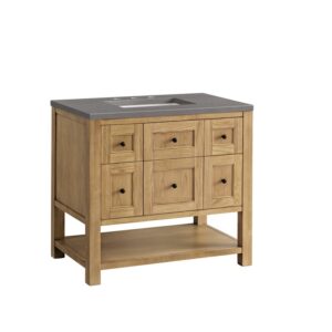 James Martin 330-V36-LNO-3GEX Breckenridge 36 Inch Light Natural Oak Single Sink Vanity with 3 cm Grey Expo Top