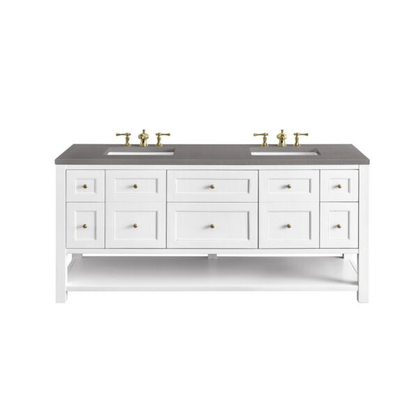 James Martin JM 330-V72 Breckenridge 72 Inch Free-Standing Double Sink Bathroom Vanity with 3 CM Top