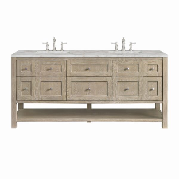 James Martin JM 330-V72 Breckenridge 72 Inch Free-Standing Double Sink Bathroom Vanity with 3 CM Top