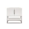 James Martin 388-V31.5-GW-BNK Columbia 31.5 Inch Single Vanity Cabinet in Glossy White and Brushed Nickel