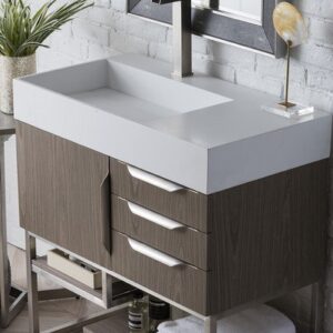 James Martin 388-V36-AGR-BN Columbia 36 Inch Single Vanity in Ash Gray