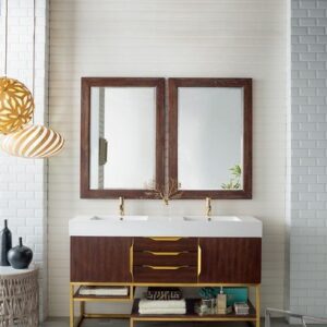 James Martin 388-V59D-CFO-RG Columbia 59 Inch Double Vanity in Coffee Oak, Radiant Gold