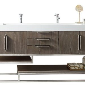 James Martin 388-V72D-AGR-BN Columbia 72 Inch Double Vanity in Ash Gray