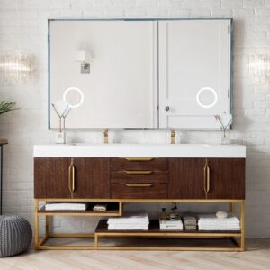 James Martin 388-V72D-CFO-RG Columbia 72 Inch Double Vanity in Coffee Oak, Radiant Gold