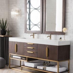 James Martin 388-V72D-CFO-RG Columbia 72 Inch Double Vanity in Coffee Oak, Radiant Gold